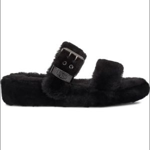 FUZZ YEAH BLACK SLIPPERS